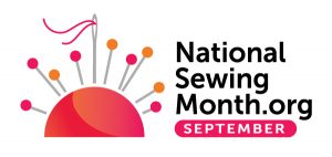 Official National Sewing Month logo (stacked)